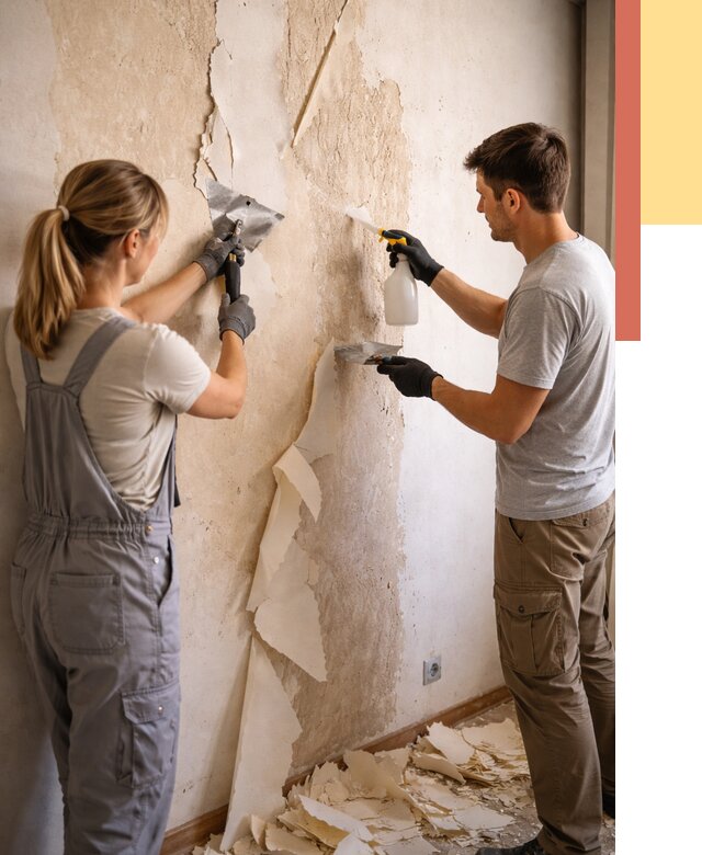 Снятие старых обоев в Снежинске от 5456 руб. под ключ недорого | ОТДЕЛОЧНИК-Снж