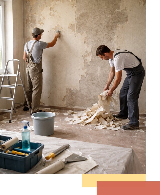 Снятие старых обоев в Снежинске быстро и качественно