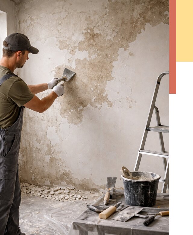 Снятие старой шпаклевки в Снежинске от 1923 руб. — быстро и недорого | ОТДЕЛОЧНИК-Снж