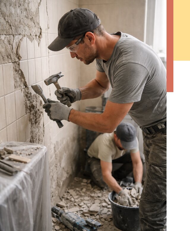 Демонтаж плитки со стен в Снежинске от 883 руб. — быстро и недорого | ОТДЕЛОЧНИК-Снж