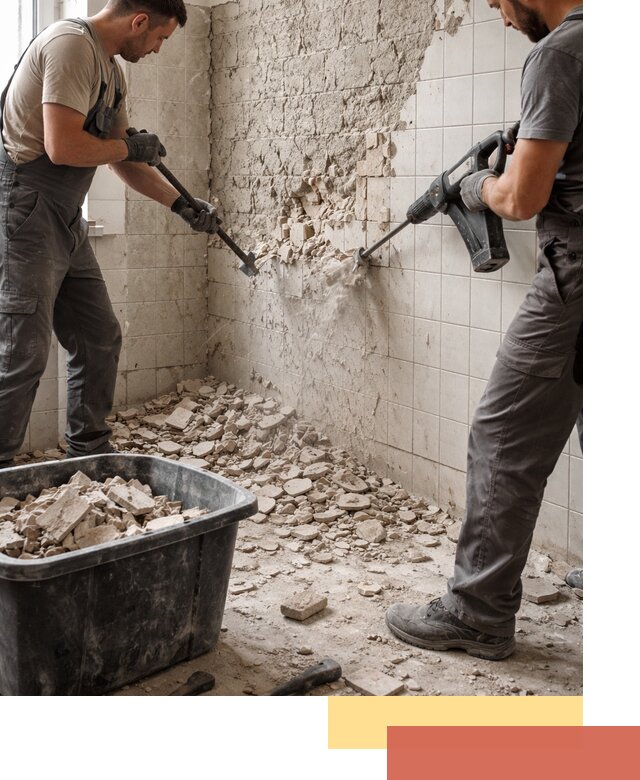 Демонтаж плитки со стен в Снежинске быстро и аккуратно