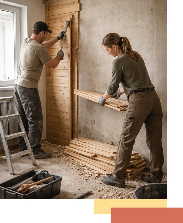 Демонтаж вагонки со стен в Снежинске — профессиональный демонтаж