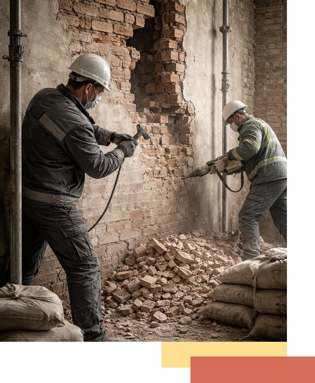 Демонтаж кирпичных стен в Снежинске быстро и безопасно