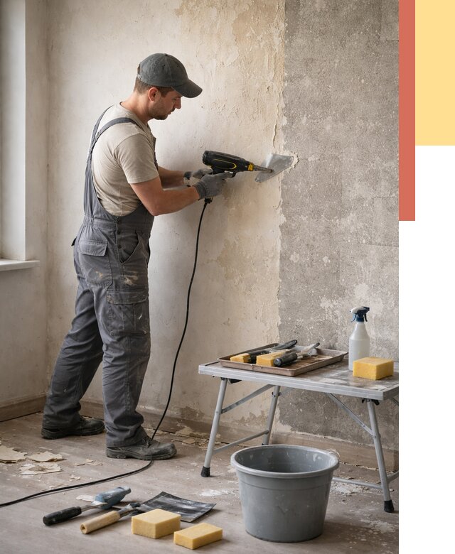 Очистка стен от клея в Снежинске от 1923 руб. — снятие и удаление клея со стен | ОТДЕЛОЧНИК-Снж