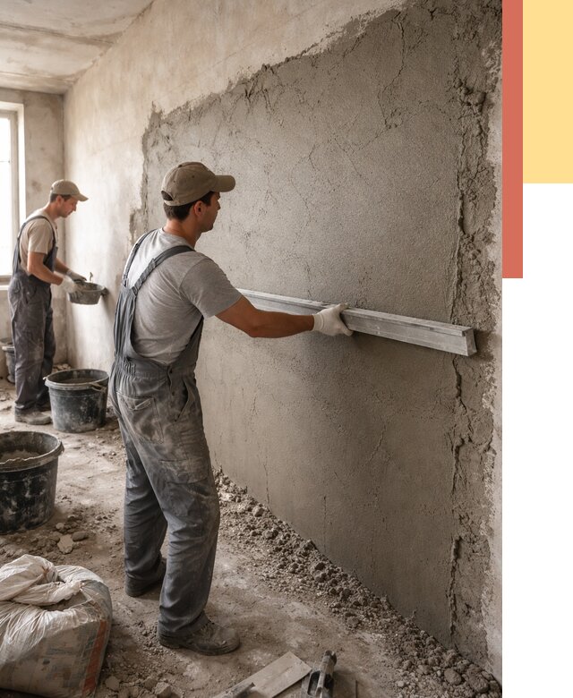 Цементная штукатурка стен в Снежинске от 4676 руб/м2 — быстро и недорого | ОТДЕЛОЧНИК-Снж