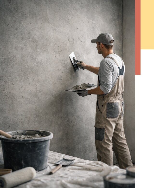 Декоративная штукатурка под бетон в Снежинске от 2598 руб./м² — нанесение под ключ | ОТДЕЛОЧНИК-Снж