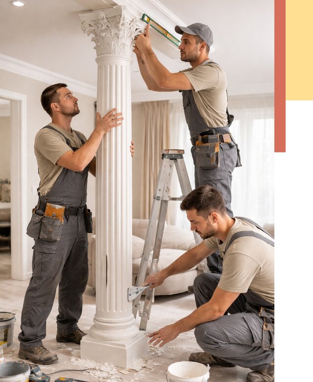 Установка декоративных колонн в Снежинске от 12470 руб. под ключ | ОТДЕЛОЧНИК-Снж