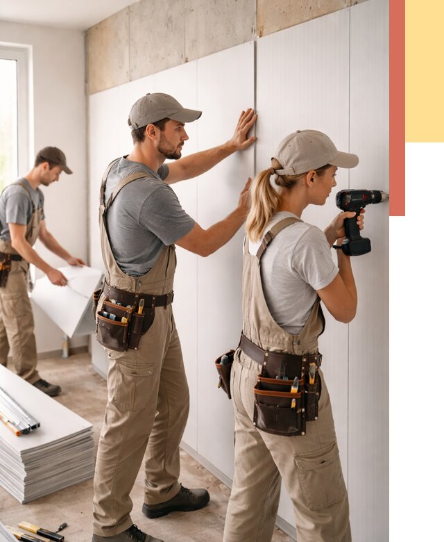 Монтаж ПВХ панелей на стены в Снежинске от 468 руб/м2 — быстро и недорого | ОТДЕЛОЧНИК-Снж