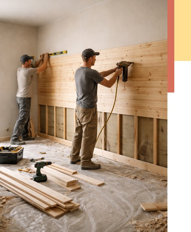 Монтаж деревянной вагонки на стены в Снежинске от 7794 руб. | Услуги монтажа вагонки | ОТДЕЛОЧНИК-Снж