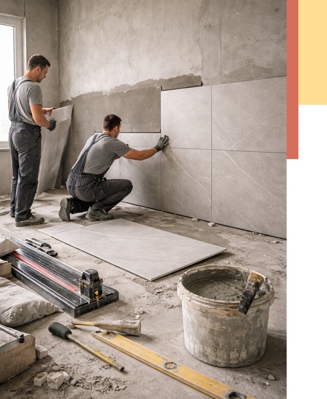 Облицовка стен керамогранитом в Снежинске от 4365 руб./м² — услуги под ключ | ОТДЕЛОЧНИК-Снж