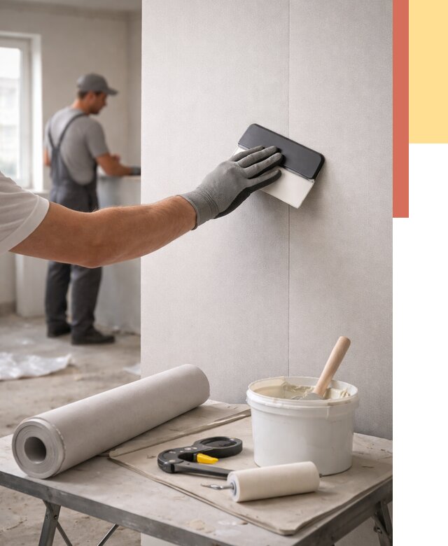 Поклейка обоев под покраску в Снежинске от 3637 руб. за м2 | ОТДЕЛОЧНИК-Снж