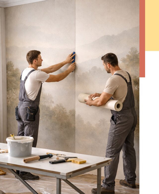 Поклейка фотообоев в Снежинске от 8833 руб/м² — быстро и недорого | ОТДЕЛОЧНИК-Снж