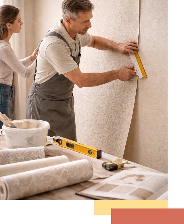 Поклейка обоев с подбором рисунка в Снежинске