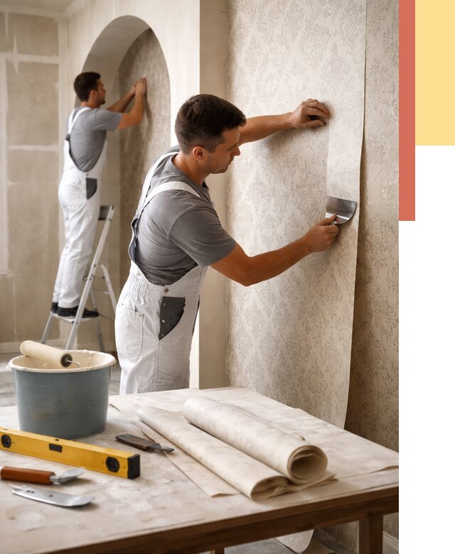 Поклейка обоев на сложные стены в Снежинске от 2910 руб. под ключ | ОТДЕЛОЧНИК-Снж