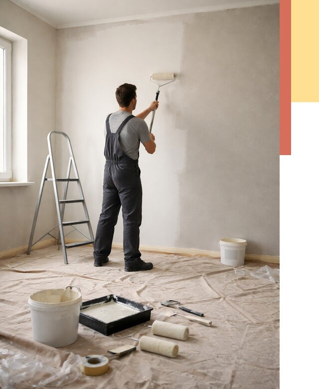 Покраска стен моющейся краской в Снежинске от 364 руб./м² — быстро и недорого | ОТДЕЛОЧНИК-Снж