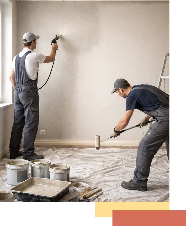 Покраска стен моющейся краской и защита поверхностей в Снежинске