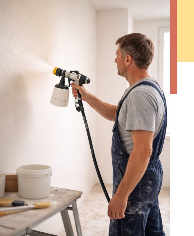 Покраска стен краскопультом в Снежинске от 7794 руб. — механизированная покраска | ОТДЕЛОЧНИК-Снж