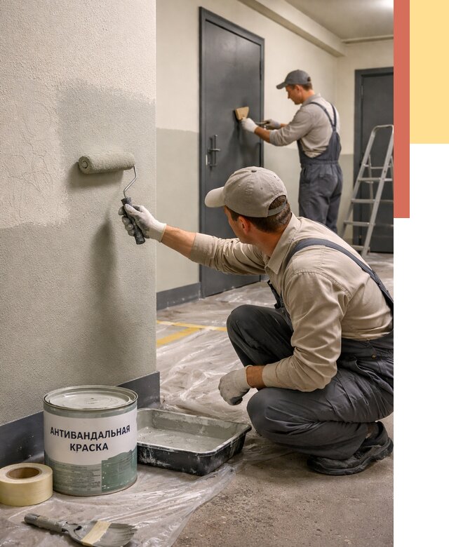 Покраска стен антивандальной краской в Снежинске от 4676 руб./м² под ключ | ОТДЕЛОЧНИК-Снж
