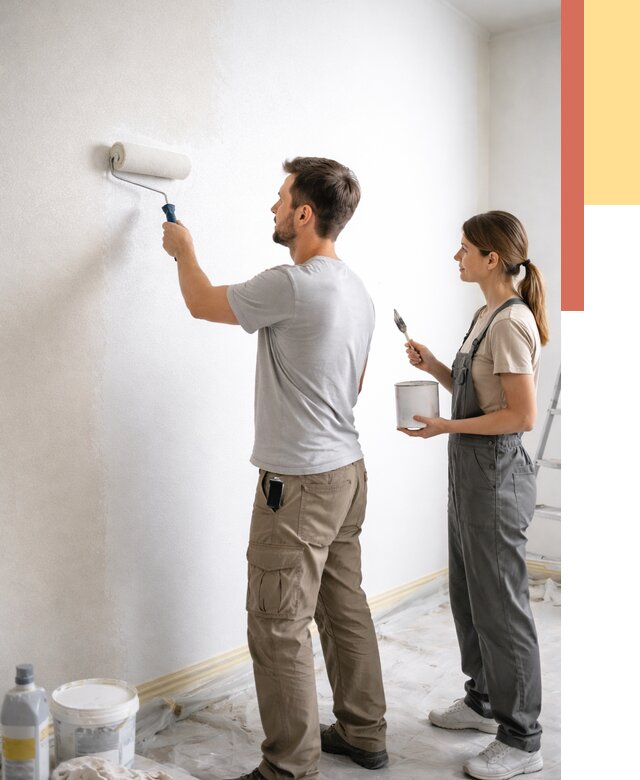 Окраска стен по стеклохолсту в Снежинске от 4676 руб/м² под ключ | ОТДЕЛОЧНИК-Снж