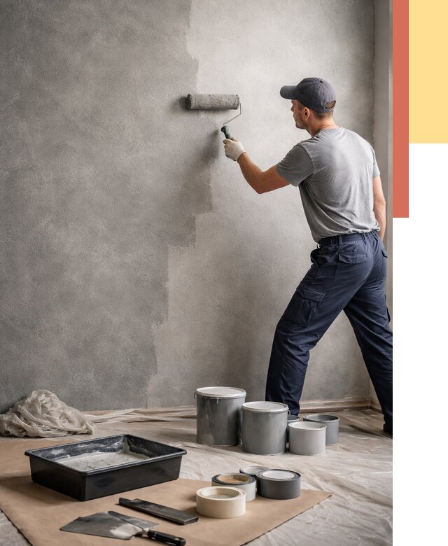 Покраска стен под бетон в Снежинске от 675 руб. за м2 — быстро и недорого | ОТДЕЛОЧНИК-Снж