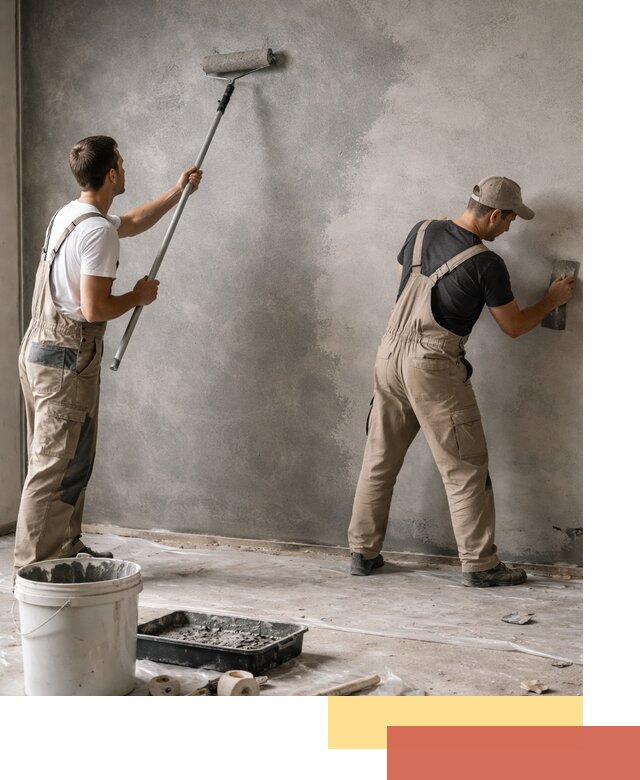 Покраска стен под бетон в Снежинске профессионально и недорого