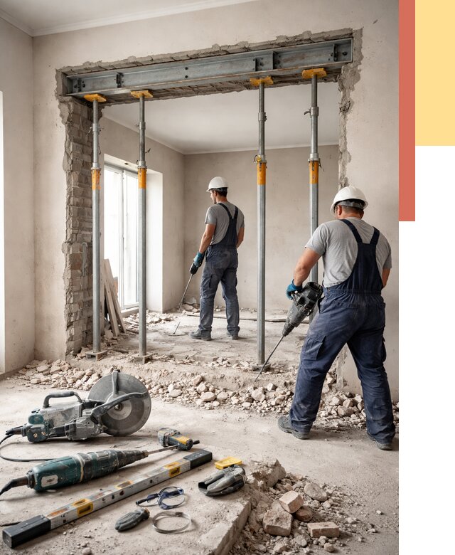 Прорезка проема в стене в Снежинске от 4676 руб. — быстро и недорого | ОТДЕЛОЧНИК-Снж