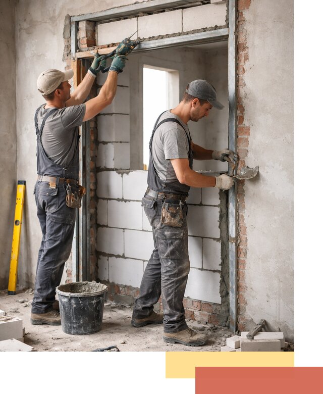 Закладка дверного проема под ключ в Снежинске: демонтаж, монтаж, отделка