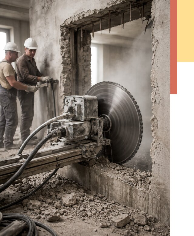 Алмазная резка проемов в Снежинске от 4676 руб. быстро и недорого | ОТДЕЛОЧНИК-Снж