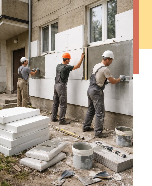 Утепление стен пенопластом в Снежинске от 1819 руб. — недорого и под ключ | ОТДЕЛОЧНИК-Снж