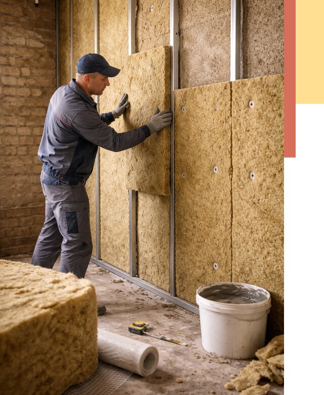 Утепление стен минватой в Снежинске от 1403 руб./м2 — недорого и быстро | ОТДЕЛОЧНИК-Снж