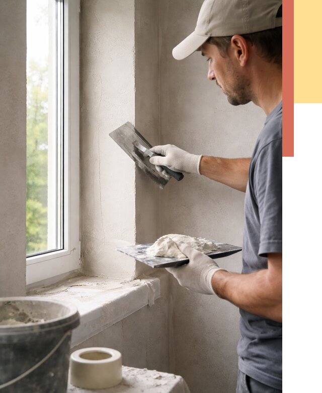 Штукатурка откосов в Снежинске от 4676 руб/м² — услуги и выравнивание под ключ | ОТДЕЛОЧНИК-Снж