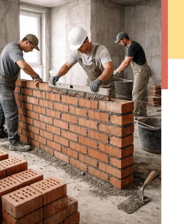 Кладка перегородок из кирпича в Снежинске от 3637 руб. за м² | ОТДЕЛОЧНИК-Снж