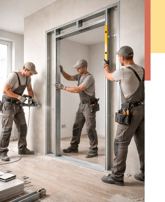 Устройство дверного проема в перегородке в Снежинске от 4676 руб. под ключ | ОТДЕЛОЧНИК-Снж