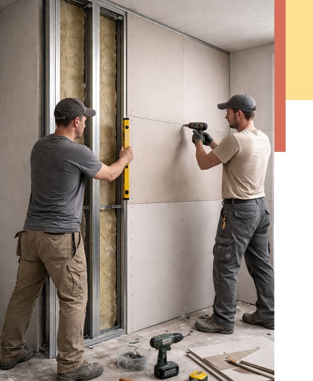 Монтаж двухслойной перегородки из гипсокартона в Снежинске от 1507 руб. | ОТДЕЛОЧНИК-Снж