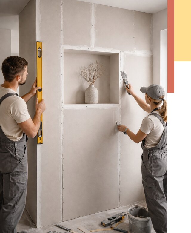 Перегородка из гипсокартона с нишей в Снежинске от 3377 руб. под ключ | ОТДЕЛОЧНИК-Снж