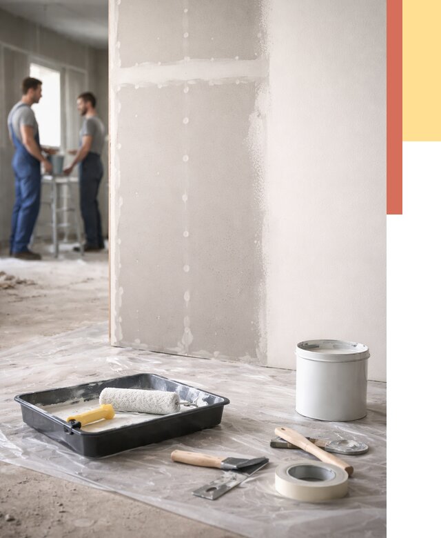 Покраска перегородок из гипсокартона в Снежинске от 4676 руб. под ключ | ОТДЕЛОЧНИК-Снж