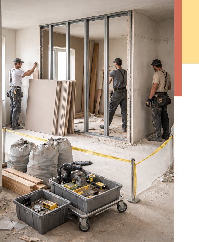 Перенос гипсокартонной перегородки в Снежинске под ключ от 4676 руб. | Демонтаж и монтаж – ОТДЕЛОЧНИК-Снж