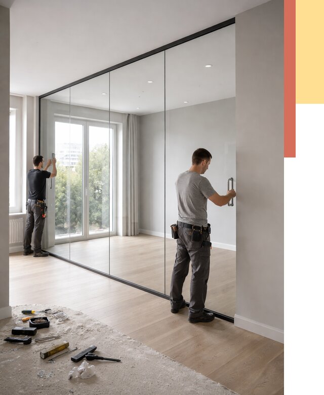 Изготовление стеклянных перегородок в Снежинске от 12834 руб. под ключ | ОТДЕЛОЧНИК-Снж