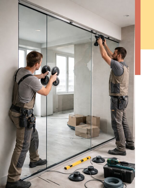 Монтаж стеклянных перегородок в Снежинске от 6755 руб. | ОТДЕЛОЧНИК-Снж