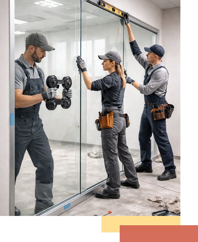 Профессиональный монтаж стеклянных перегородок в Снежинске