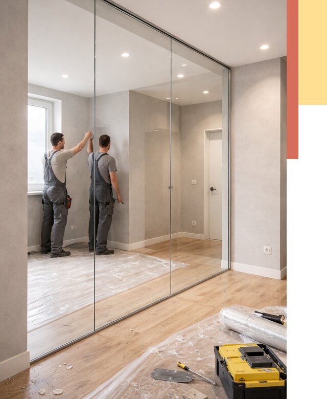 Безрамные стеклянные перегородки в Снежинске — монтаж от 9872 руб. | ОТДЕЛОЧНИК-Снж