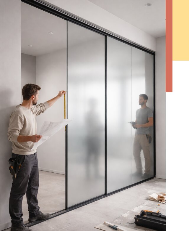 Матовые стеклянные перегородки в Снежинске от 8833 руб. — монтаж и установка | ОТДЕЛОЧНИК-Снж