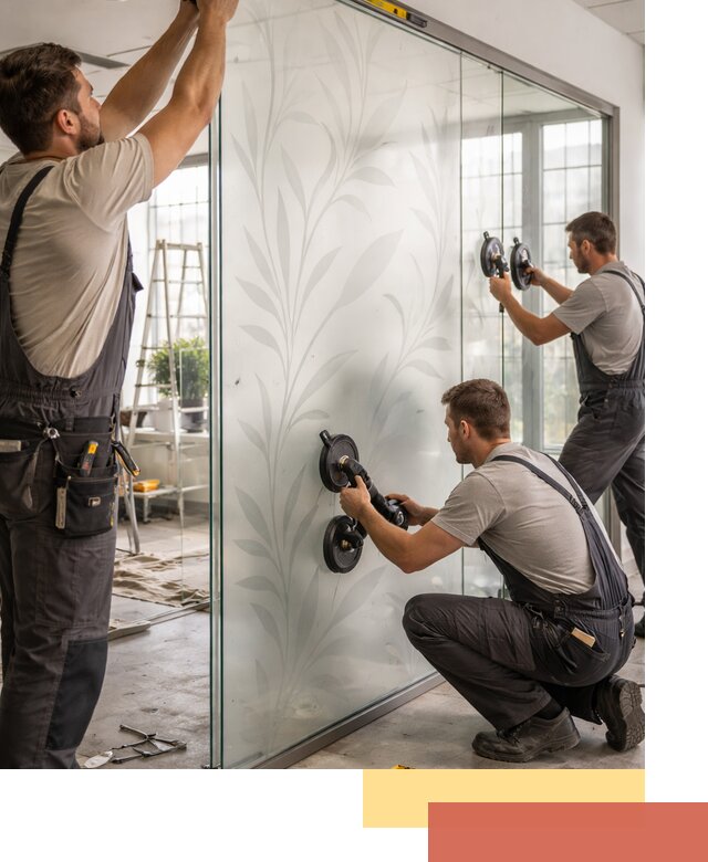 Стеклянные перегородки с рисунком на заказ в Снежинске