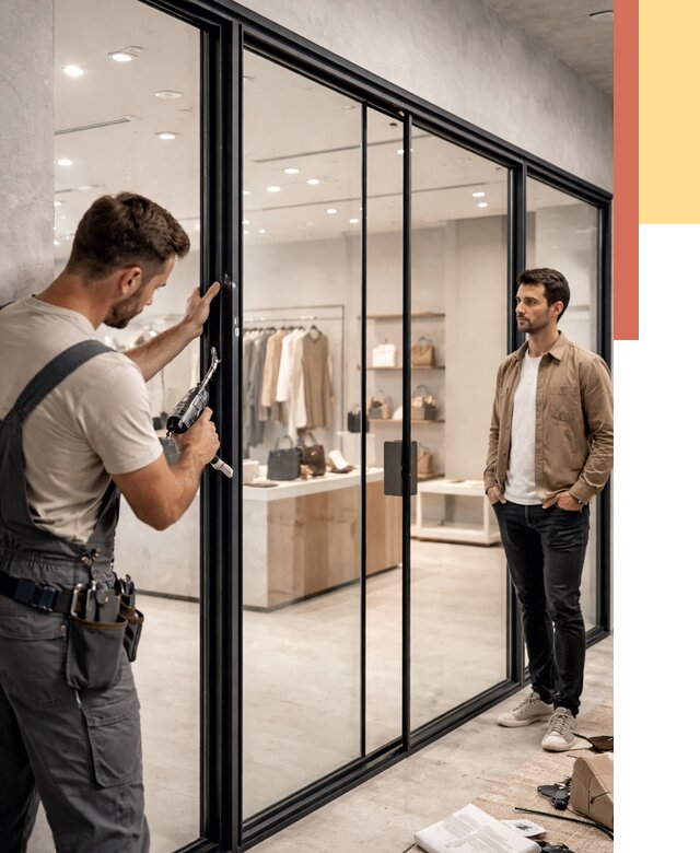 Стеклянные перегородки для магазинов в Снежинске от 8521 руб. под ключ | ОТДЕЛОЧНИК-Снж