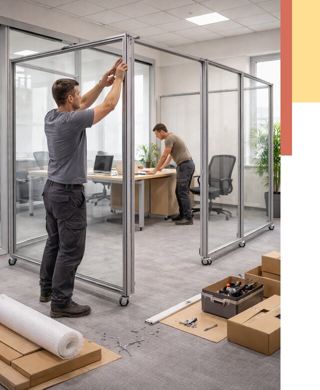 Мобильные офисные перегородки в Снежинске от 12990 руб. — установка под ключ | ОТДЕЛОЧНИК-Снж