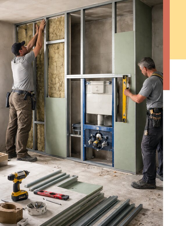 Установка сантехнических перегородок в Снежинске от 8833 руб. | ОТДЕЛОЧНИК-Снж