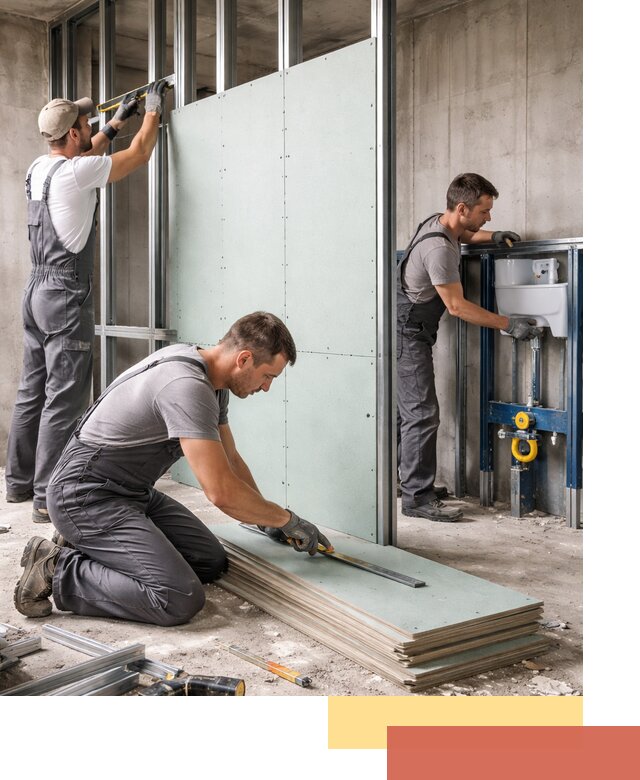 Монтаж и ремонт сантехнических перегородок в Снежинске