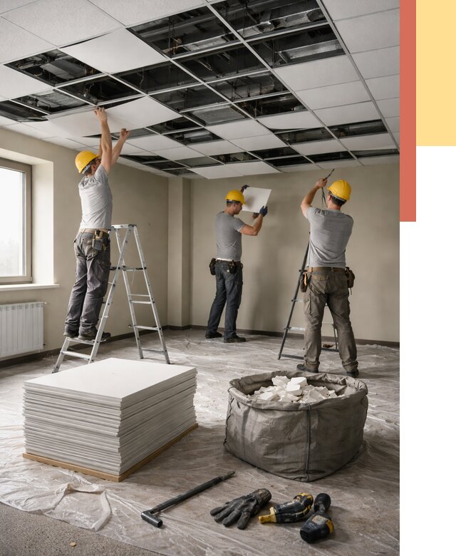 Демонтаж потолка Армстронг в Снежинске от 4676 руб. быстро и недорого | ОТДЕЛОЧНИК-Снж