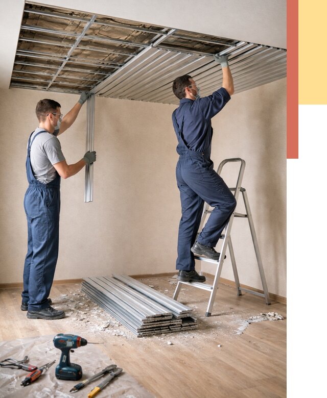 Демонтаж реечного потолка в Снежинске от 4676 руб. быстро и недорого | ОТДЕЛОЧНИК-Снж