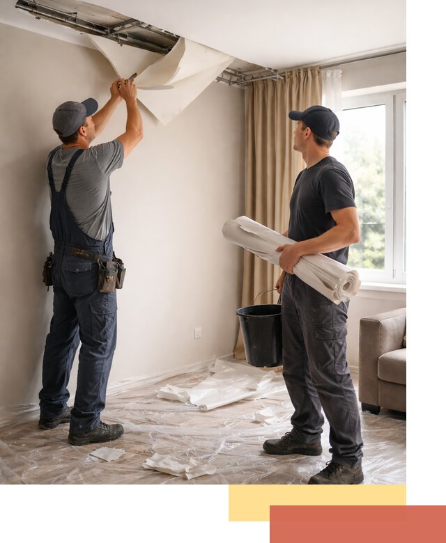 Демонтаж натяжного потолка в Снежинске быстро и аккуратно